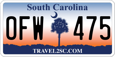 SC license plate OFW475