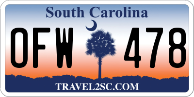 SC license plate OFW478