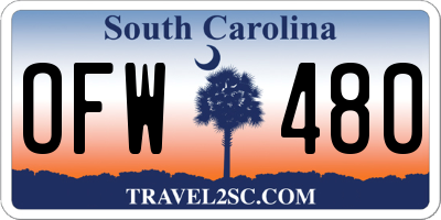 SC license plate OFW480