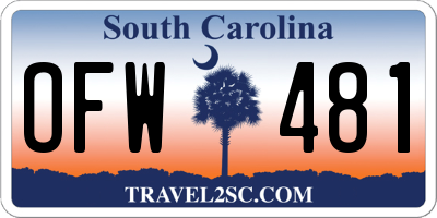 SC license plate OFW481