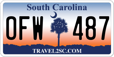 SC license plate OFW487