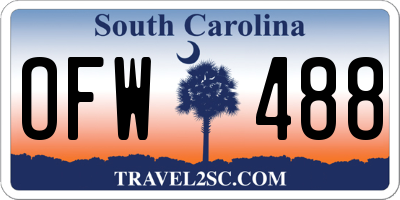 SC license plate OFW488