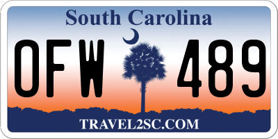 SC license plate OFW489