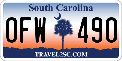 SC license plate OFW490