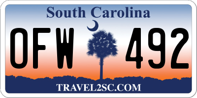 SC license plate OFW492