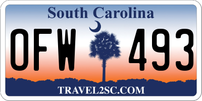 SC license plate OFW493