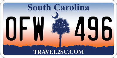SC license plate OFW496