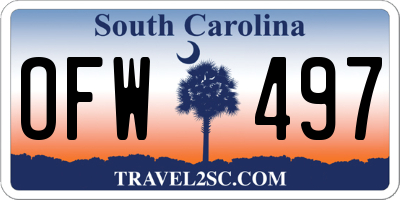 SC license plate OFW497