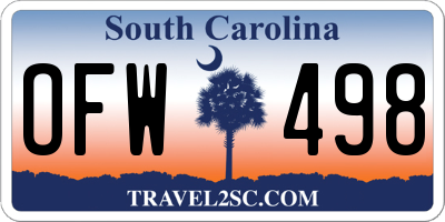 SC license plate OFW498