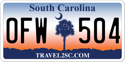 SC license plate OFW504