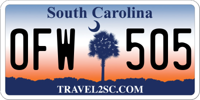 SC license plate OFW505