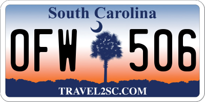 SC license plate OFW506