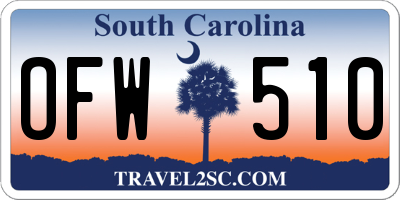 SC license plate OFW510