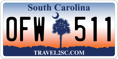 SC license plate OFW511