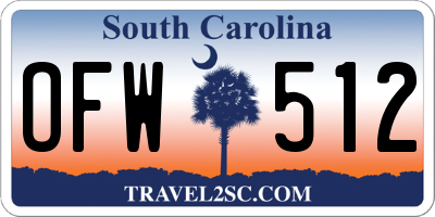 SC license plate OFW512