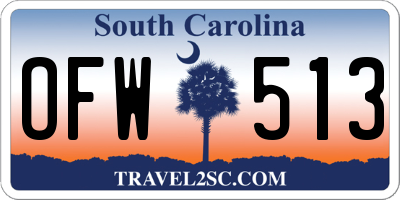 SC license plate OFW513
