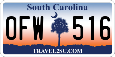 SC license plate OFW516