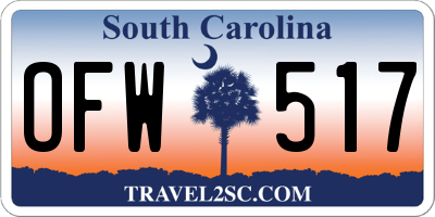 SC license plate OFW517