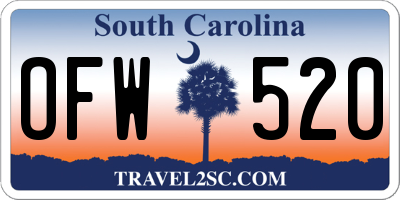 SC license plate OFW520