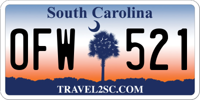 SC license plate OFW521