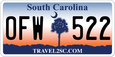 SC license plate OFW522
