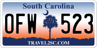 SC license plate OFW523