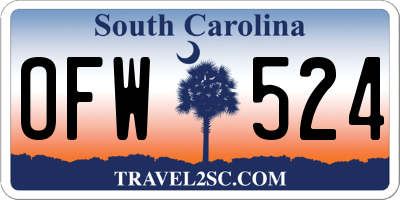SC license plate OFW524