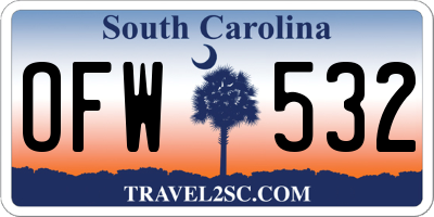 SC license plate OFW532