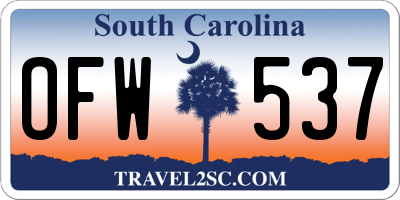 SC license plate OFW537