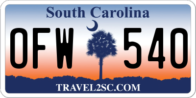 SC license plate OFW540