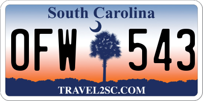 SC license plate OFW543
