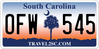 SC license plate OFW545