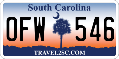 SC license plate OFW546