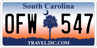 SC license plate OFW547