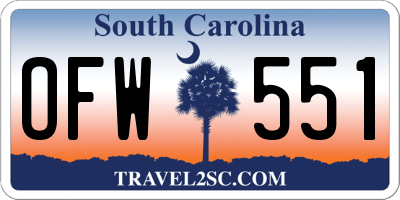 SC license plate OFW551