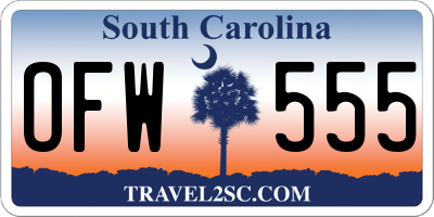 SC license plate OFW555