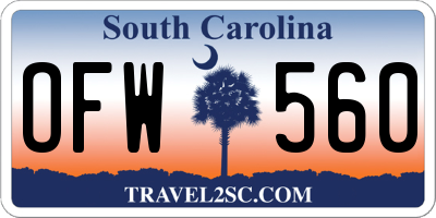 SC license plate OFW560