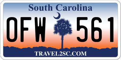 SC license plate OFW561