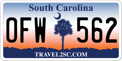 SC license plate OFW562
