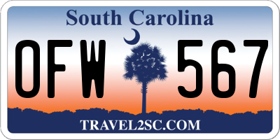 SC license plate OFW567