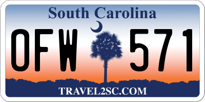 SC license plate OFW571