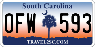 SC license plate OFW593