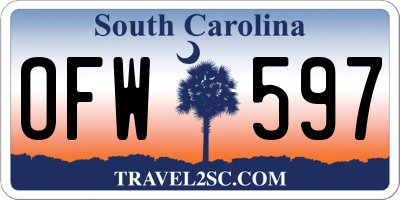 SC license plate OFW597