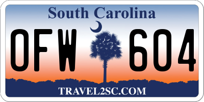 SC license plate OFW604