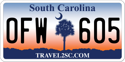 SC license plate OFW605