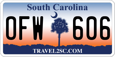 SC license plate OFW606
