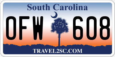SC license plate OFW608