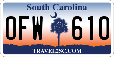 SC license plate OFW610