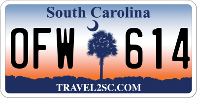 SC license plate OFW614