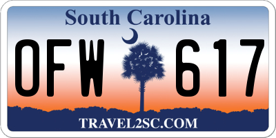 SC license plate OFW617